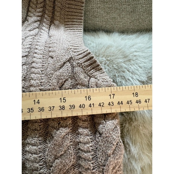 Abercrombie & Fitch Sweater Vest Womens Size M Taupe Cableknit Preppy New Y2K - Picture 7 of 10